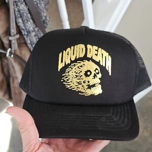 Liquid Death Black Baseball Trucker Hat Murder Your Thirst. Clean Unworn